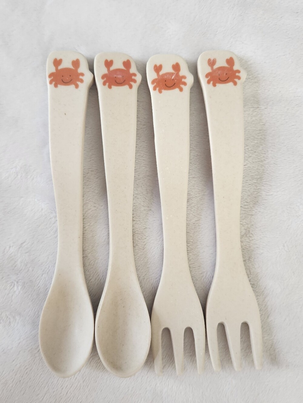 Tiny Footprint Carlos the Crab Utensil Set, Reusable Biodegradable Bamboo